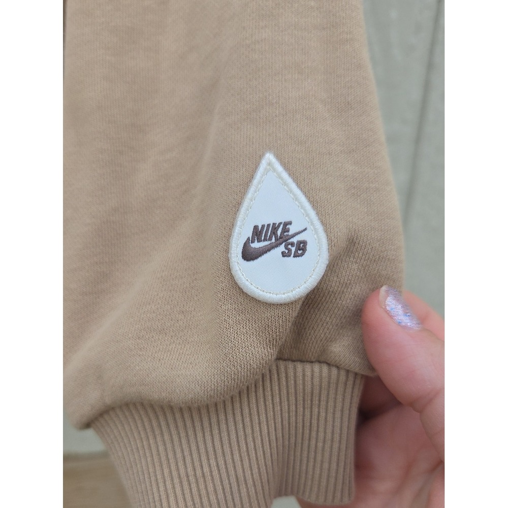 Nike SB Kids Easy On Parachute Beige Hoodie Large Sporty Athletic Swoosh Skater - Picture 3 of 8